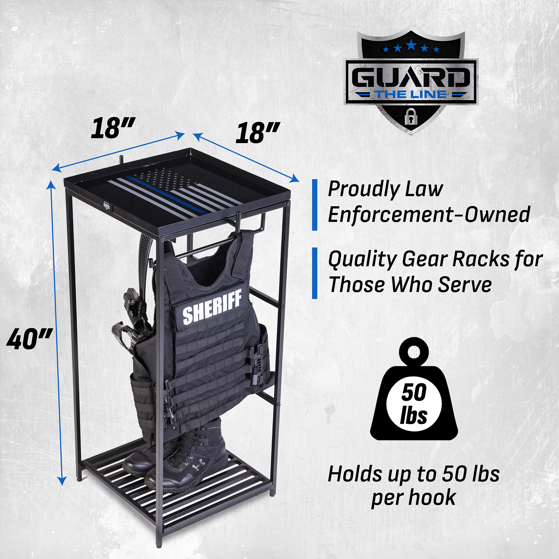 Police officer gear storage solution built for a warrior.