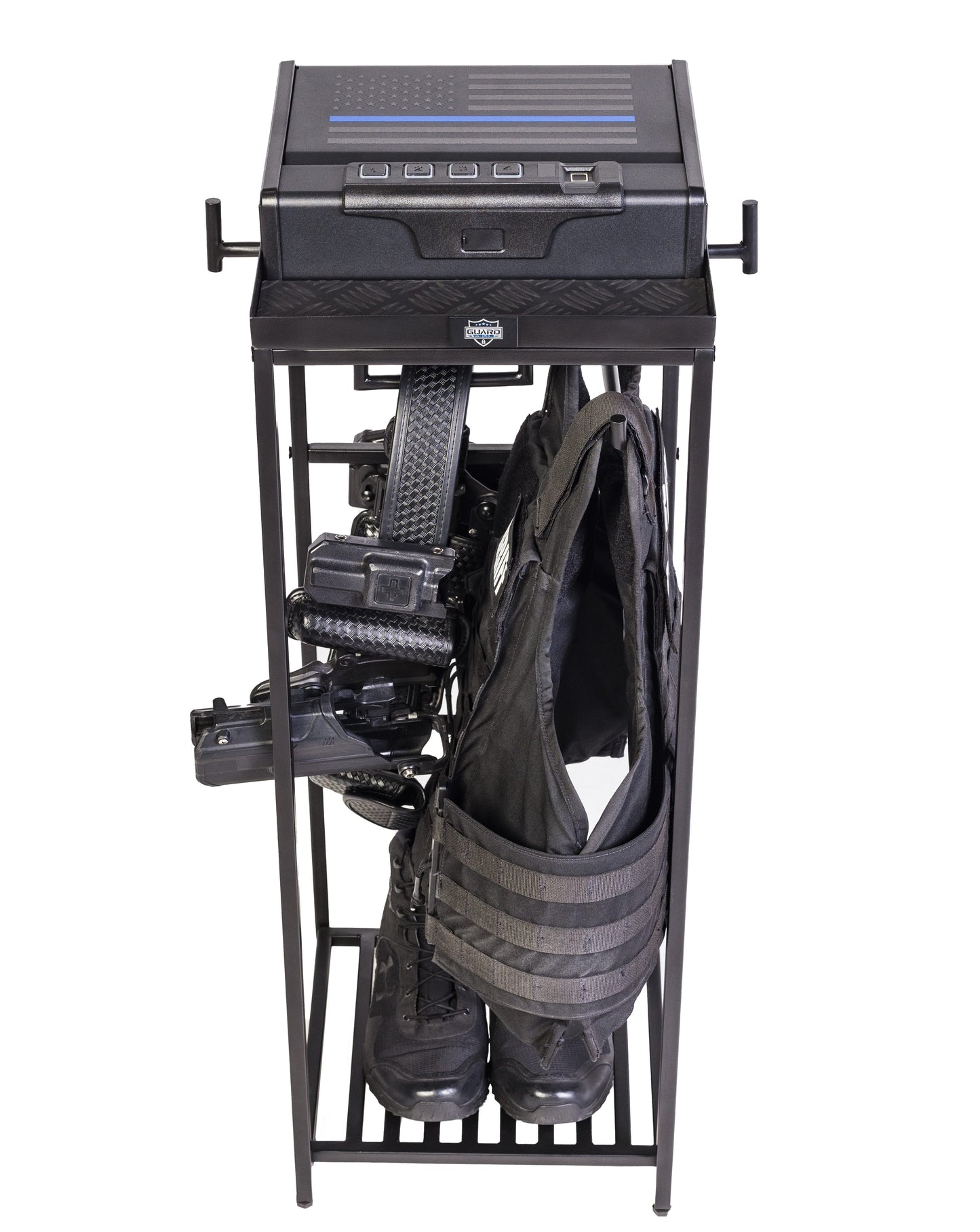 Compact gear stand for police vests and everyday carry items