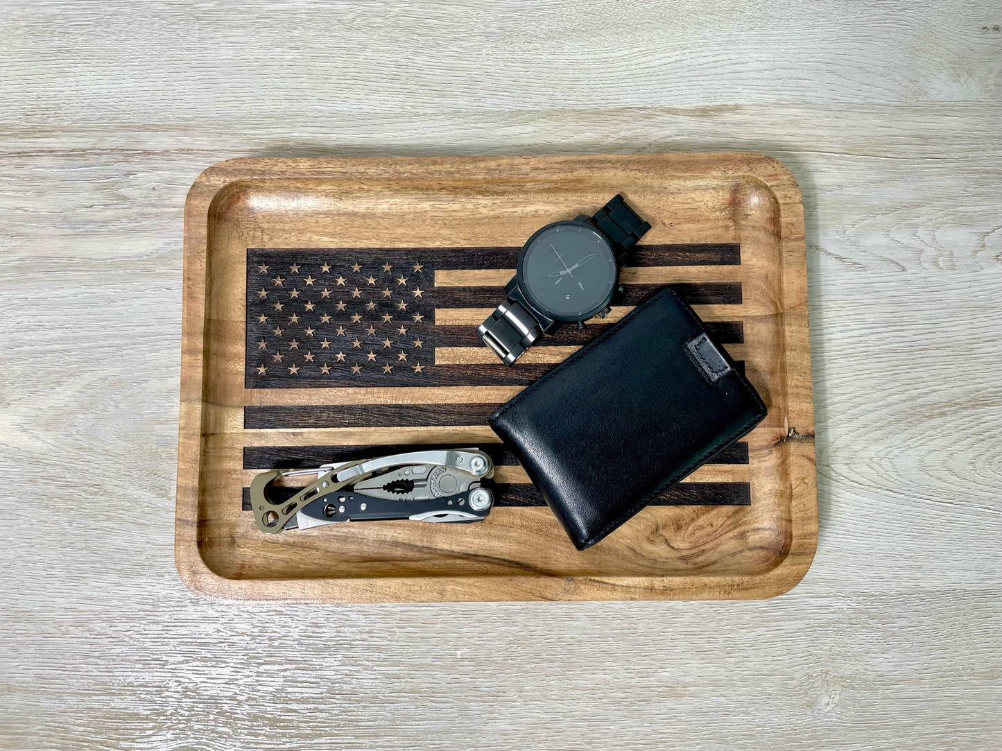 American Flag Valet Tray - Guard The Line