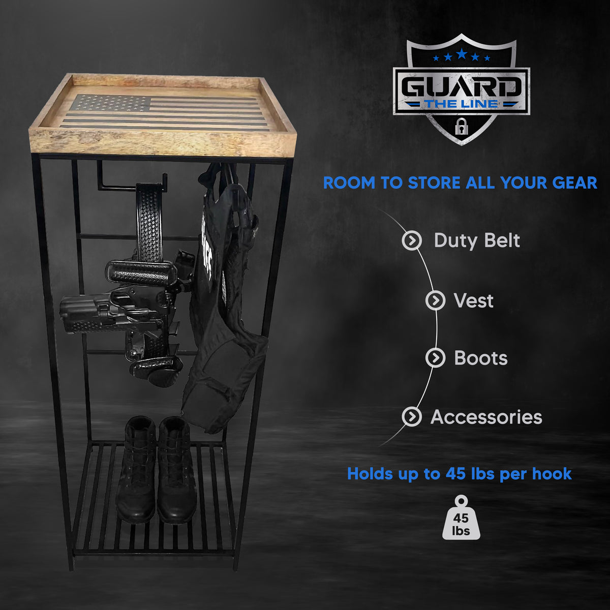 Guard The Line - Police Gear Rack with Quick Access Safe – GuardTheLine