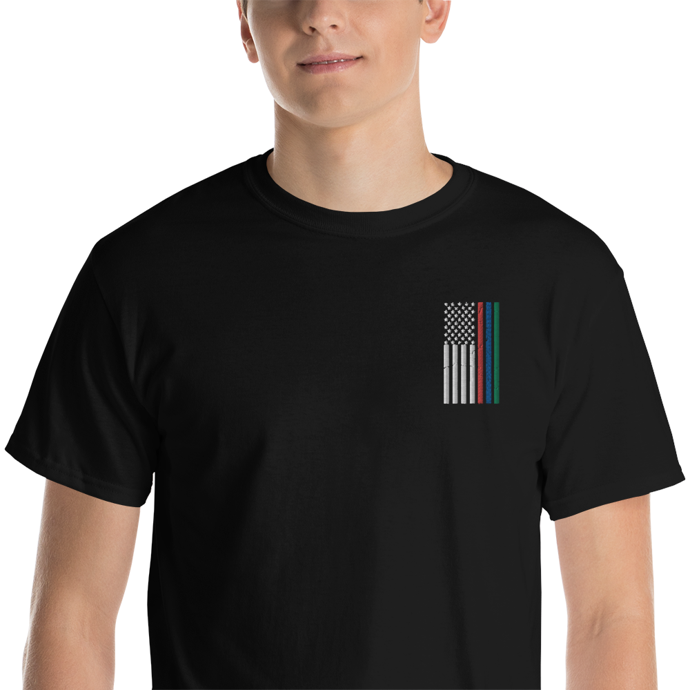 Embroidered Thin Blue Red Green Line Flag