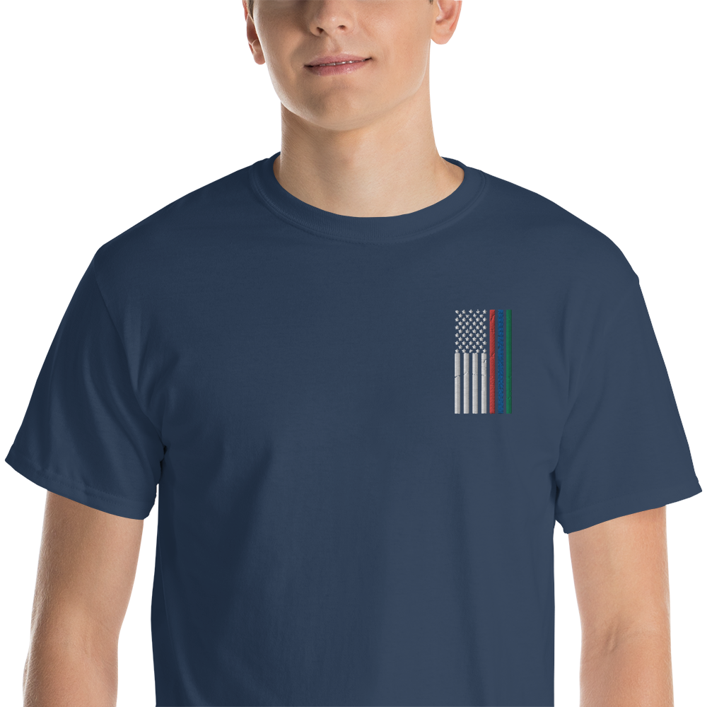 Embroidered Thin Blue Red Green Line Flag