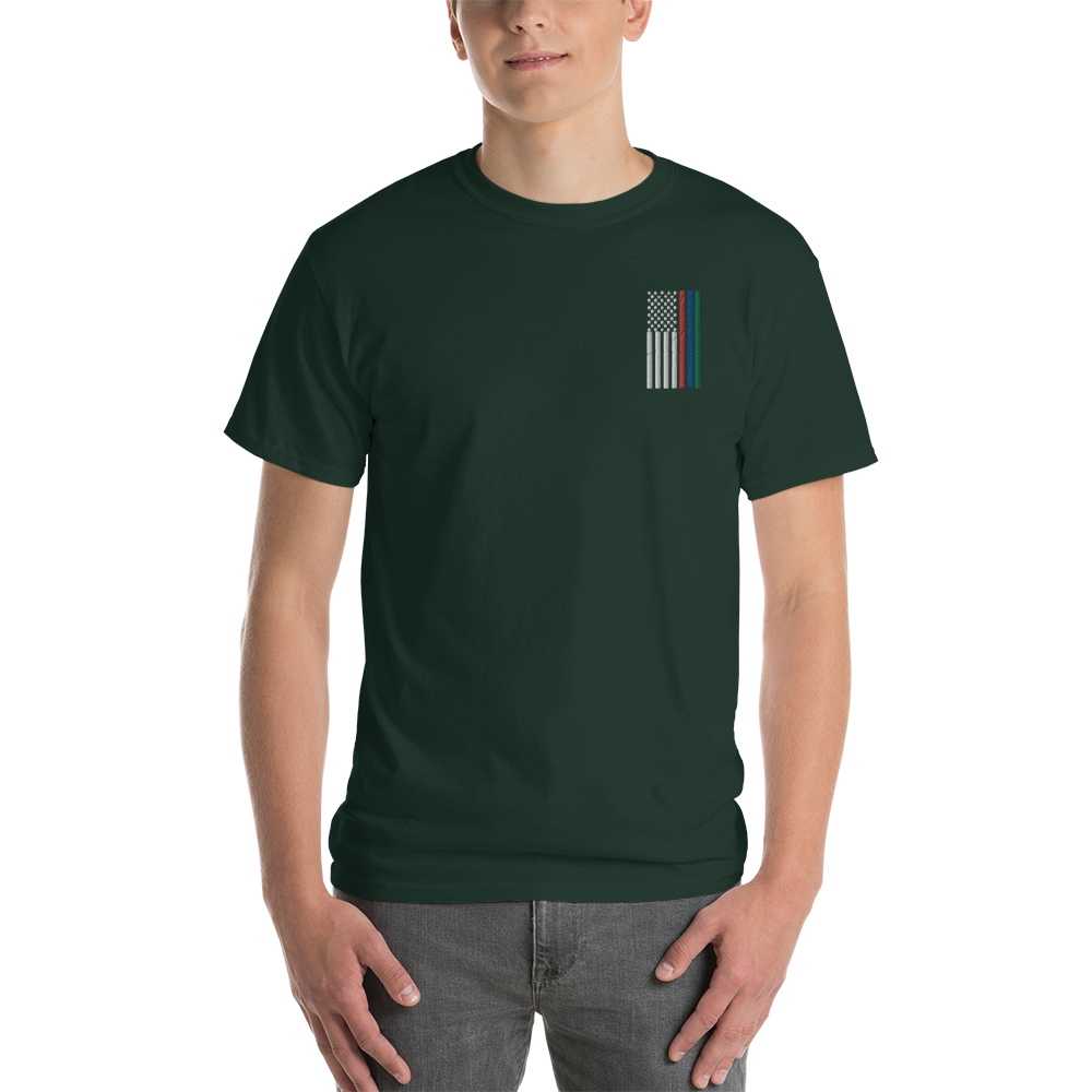 Embroidered Thin Blue Red Green Line Flag