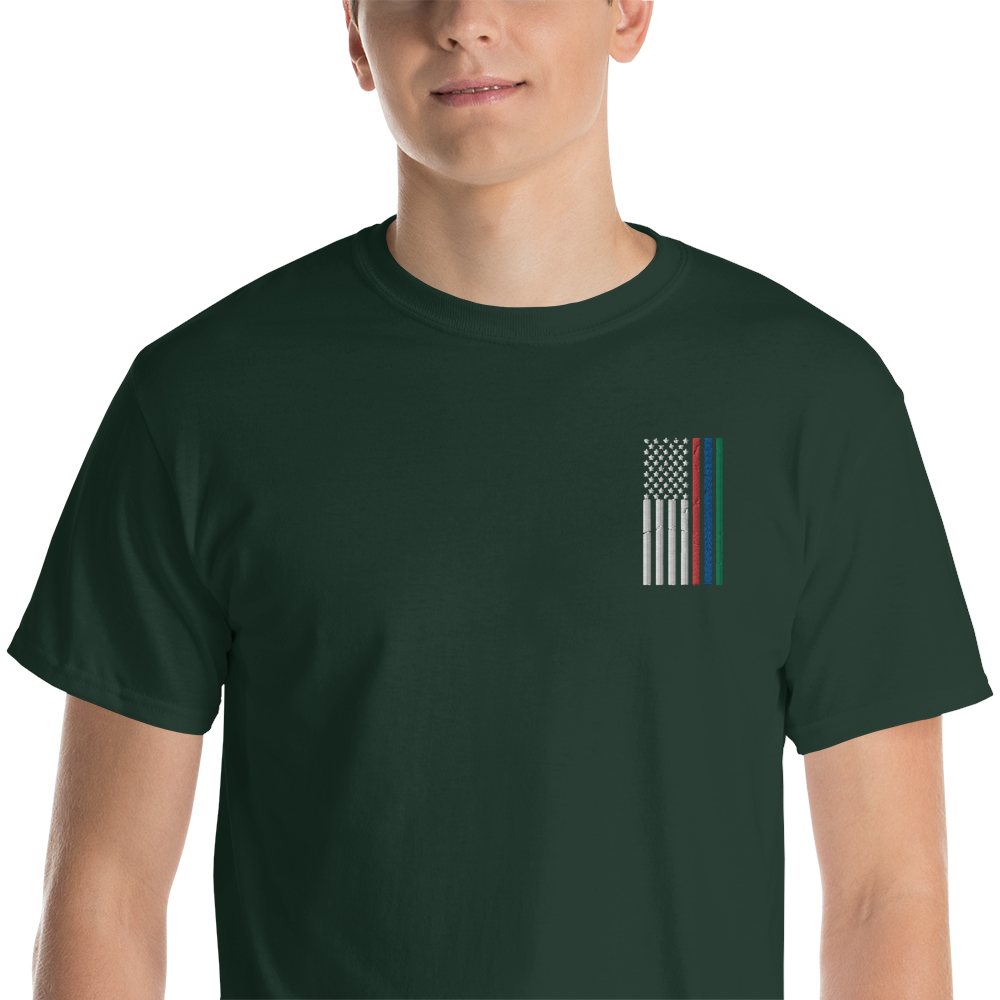 Embroidered Thin Blue Red Green Line Flag