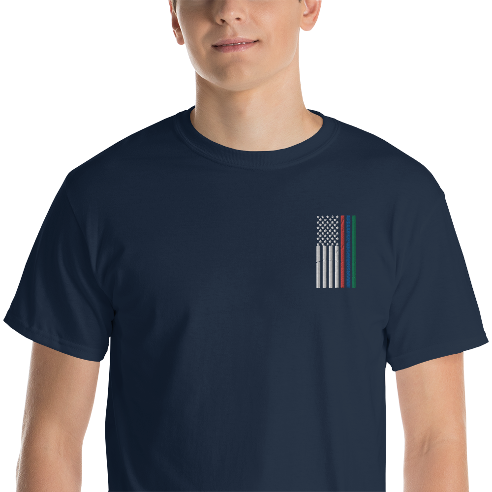 Embroidered Thin Blue Red Green Line Flag