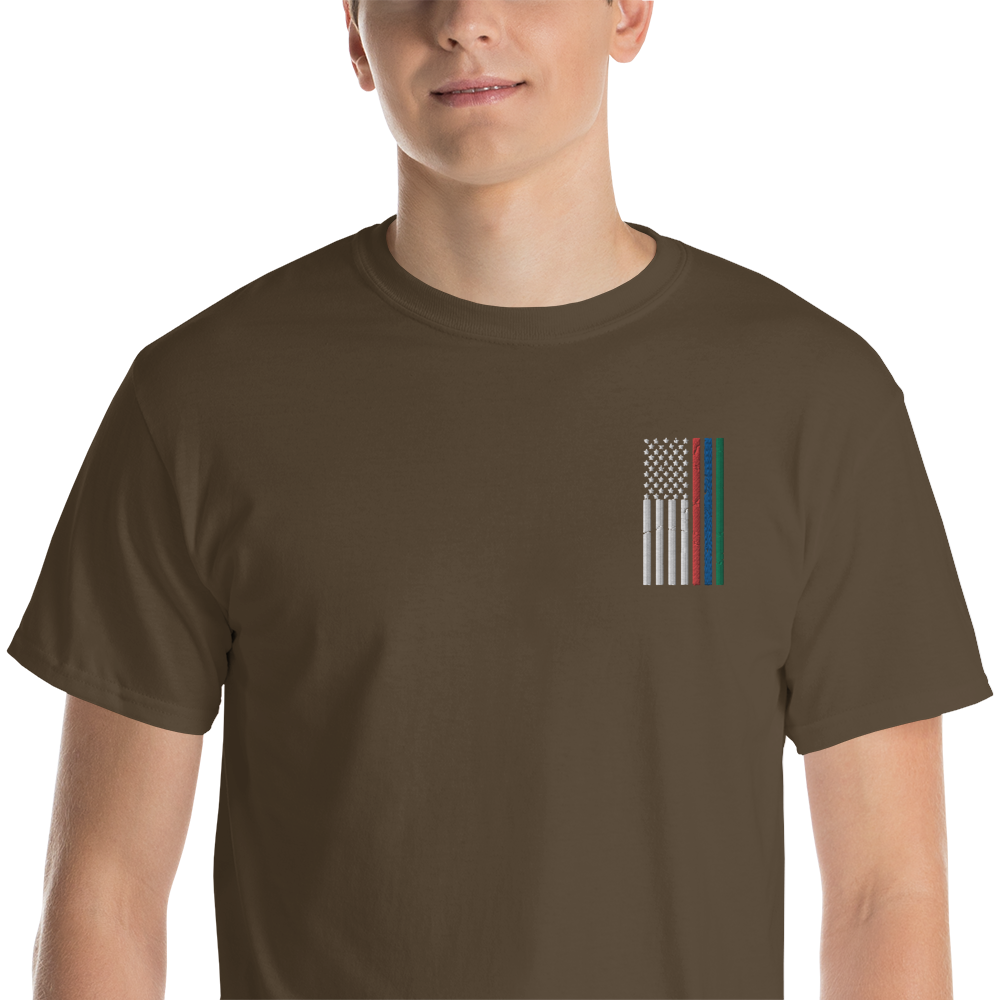 Embroidered Thin Blue Red Green Line Flag