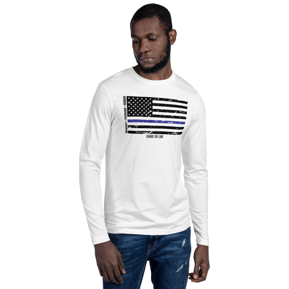 Blue Line Long Sleeve Fitted Crew