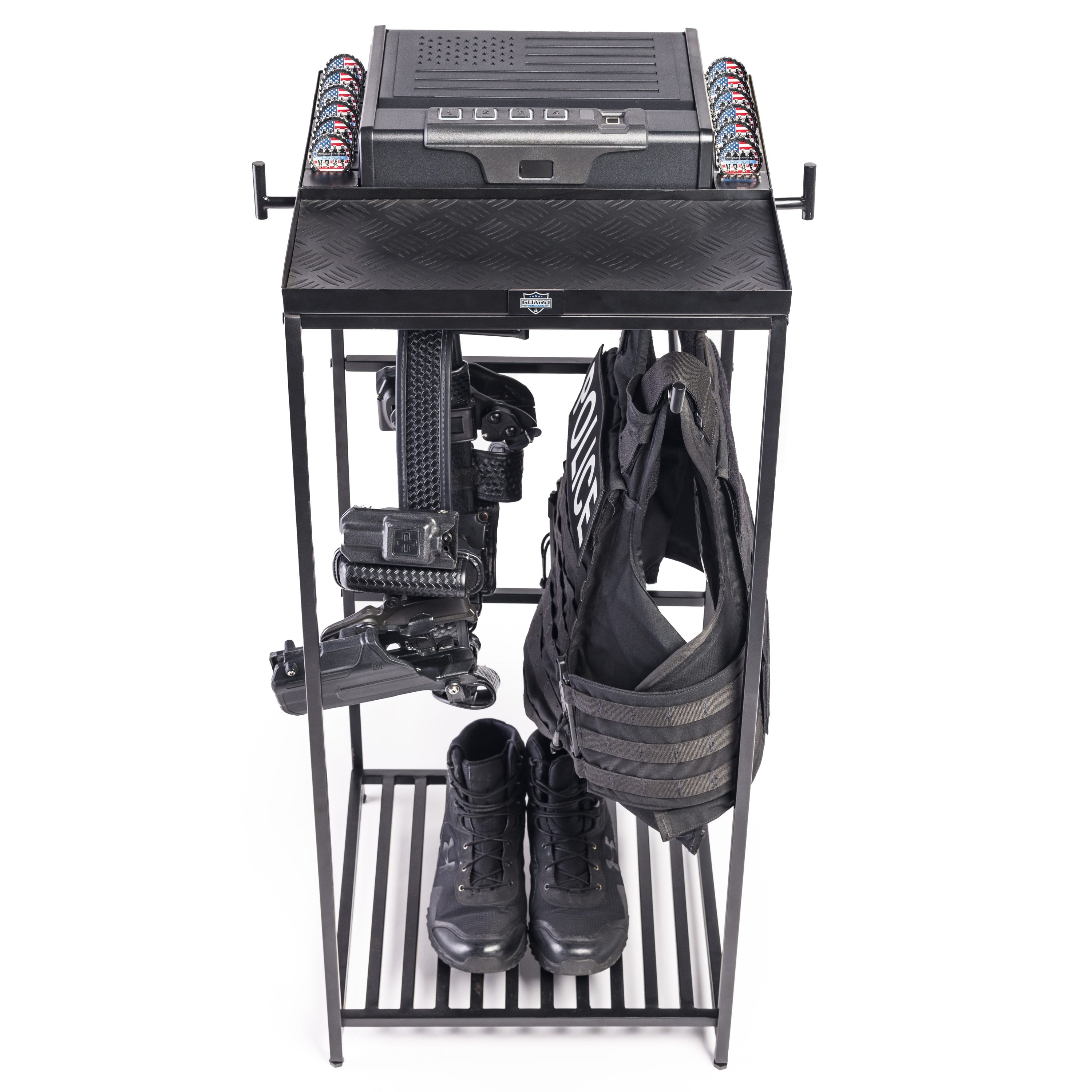 Guard The Line - Police Gear Rack with Quick Access Safe