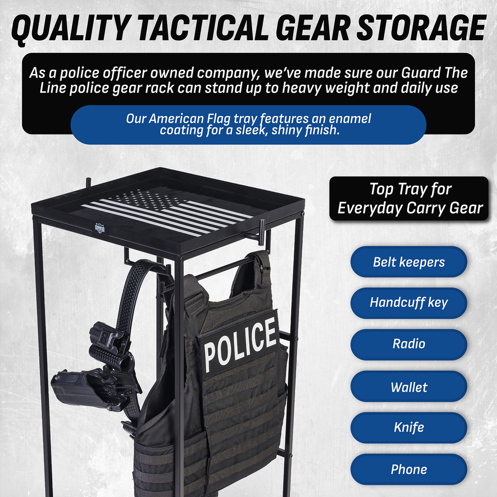 Police Equiptment Racks Guard The Line - Thin Blue Line Police Gear Rack