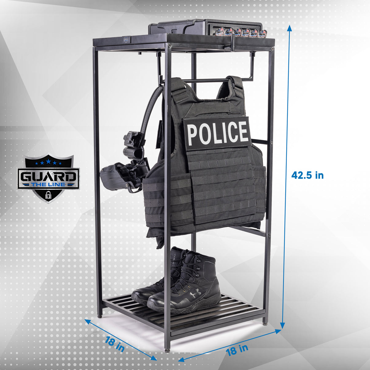 Guard The Line - Police Gear Rack with Quick Access Safe – GuardTheLine
