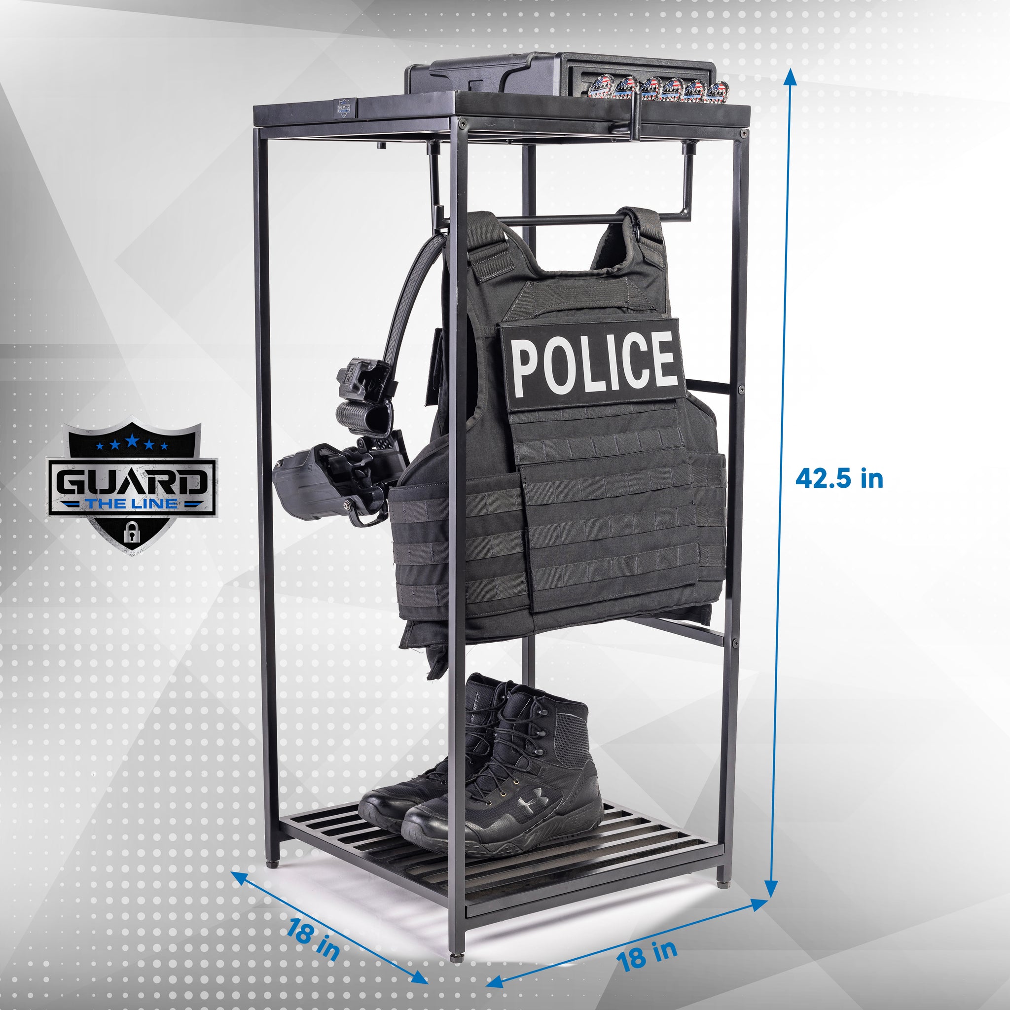 Guard The Line - Police Gear Rack with Quick Access Safe – GuardTheLine