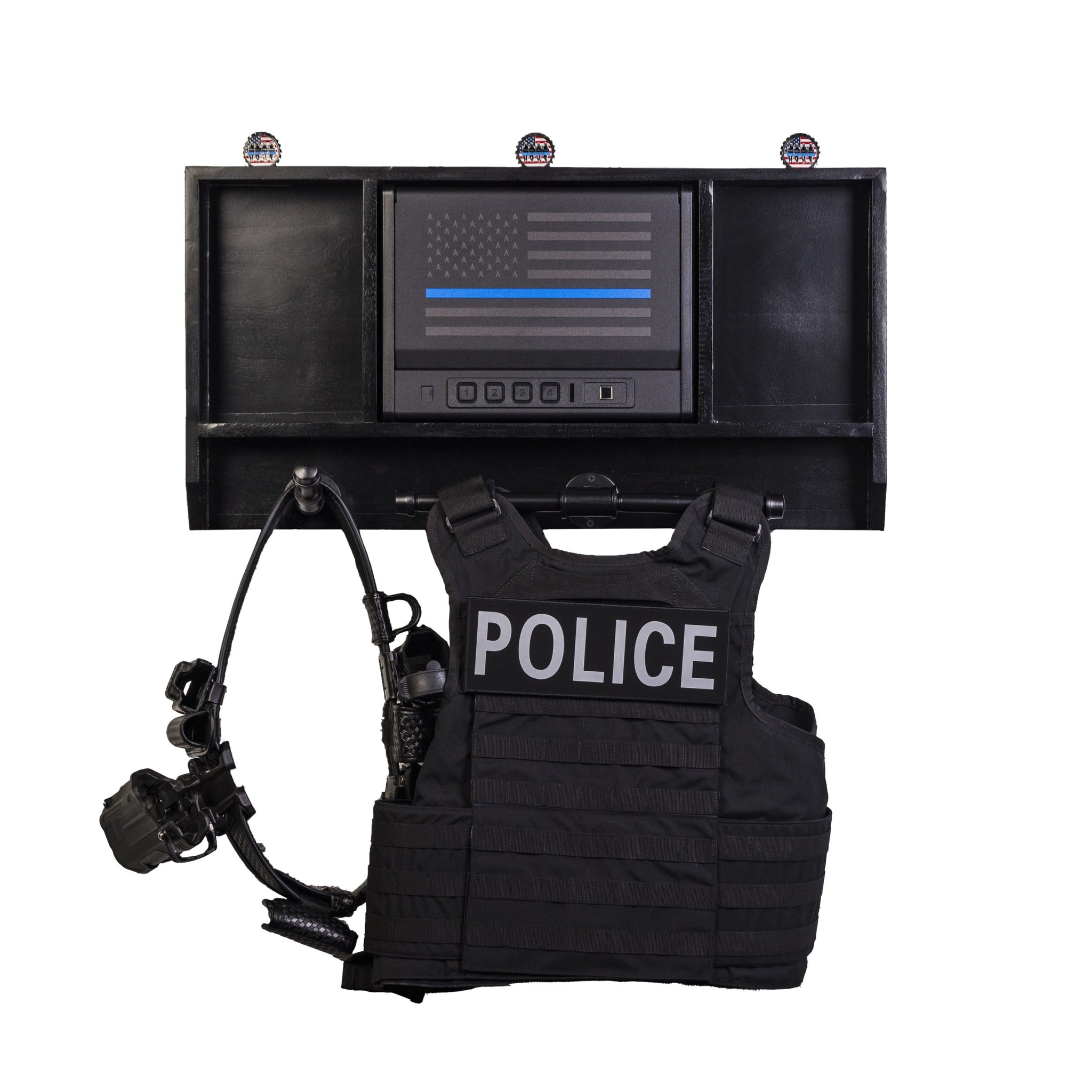 Air Guard Rack Guard The Line - Police Gear Rack with Quick Access Safe – GuardTheLine
