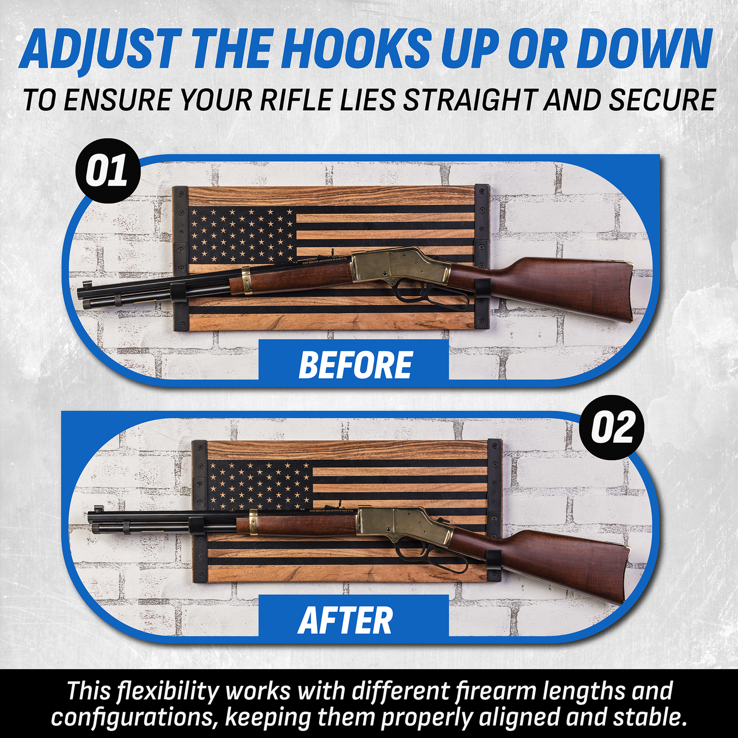 American Flag Rifle Rack - Guard The Line