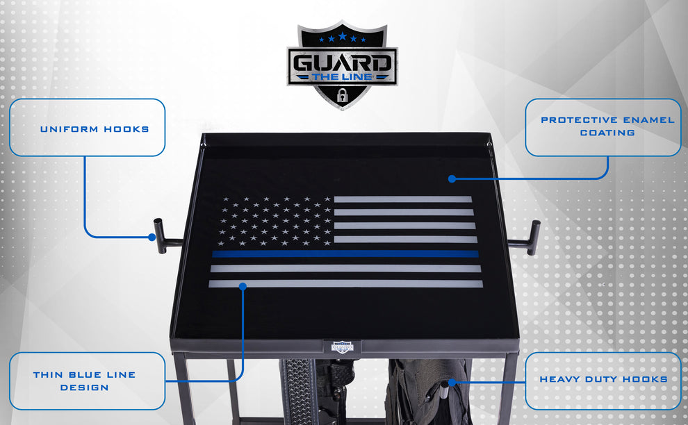 One Line Rack Guard Guard The Line - Thin Blue Line Police Gear Rack – GuardTheLine