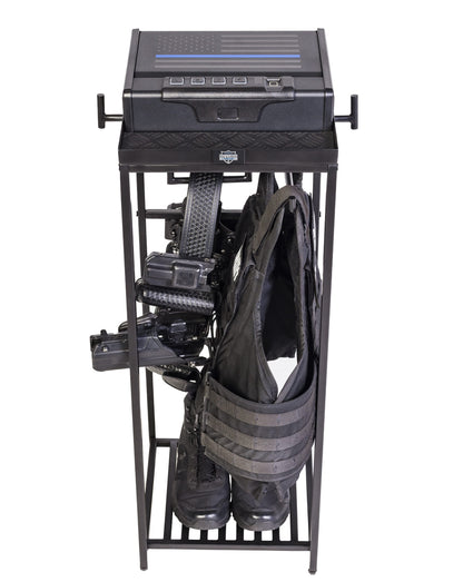 Compact gear stand for police vests and everyday carry items