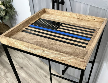 thin blue line tactical police gear rack